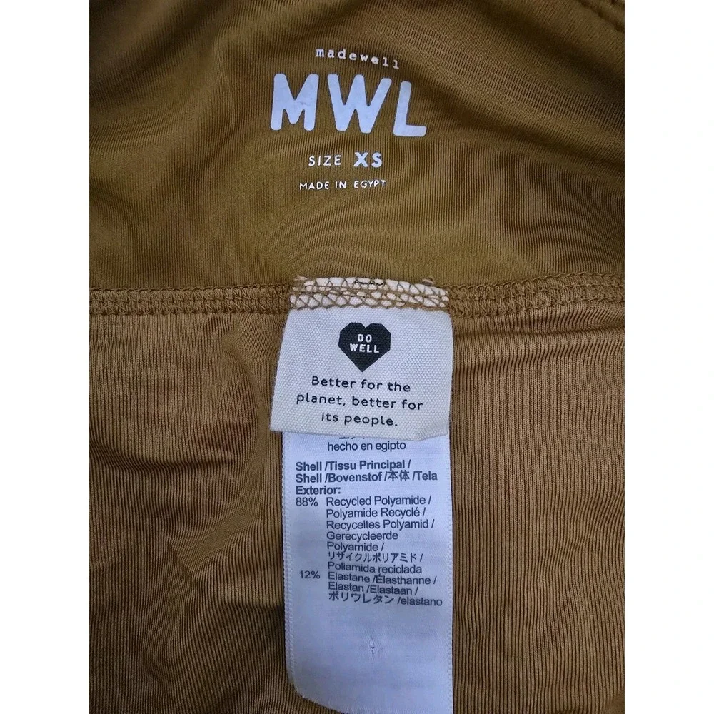 Madewell Women's Lined Running Active‎ Shorts Mustard Brown New XS